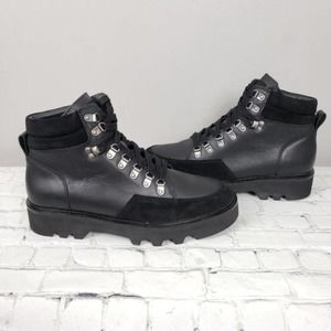 Saints Mens Black Leather Lodge Boots 